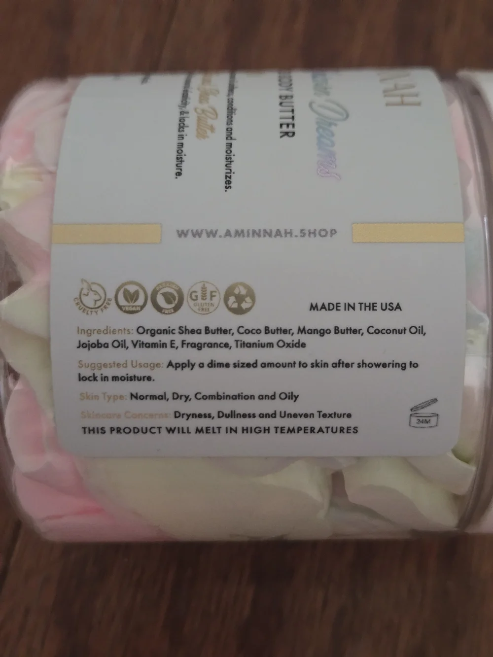AMINNAH Unicorn Dreams Whipped Body Butter - Pink
